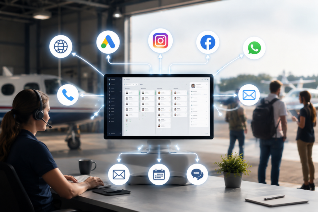 Modern Aeronautical Office With CRM Automation and Social Media Integrations